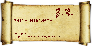 Zám Miklós névjegykártya