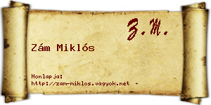 Zám Miklós névjegykártya